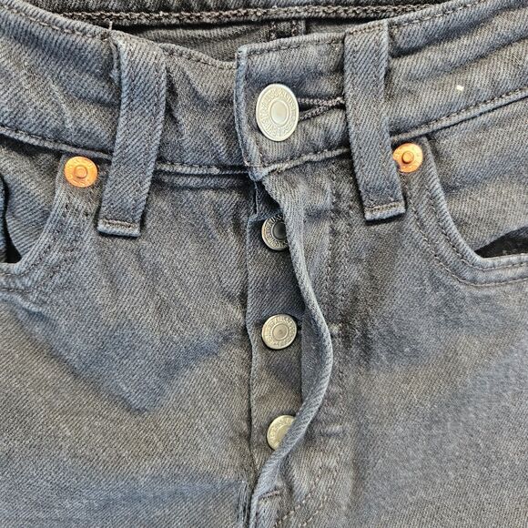 Levis Jeans Womens Size 24 Black Denim Wedgie Straight Button Fly‎ Mid Rise - Picture 8 of 13